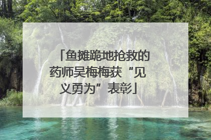 鱼摊跪地抢救的药师吴梅梅获“见义勇为”表彰