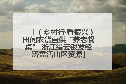 （乡村行·看振兴）田间农货直供“养老餐桌” 浙江缙云银发经济盘活山区资源