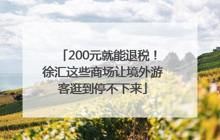 200元就能退税！徐汇这些商场让境外游客逛到停不下来