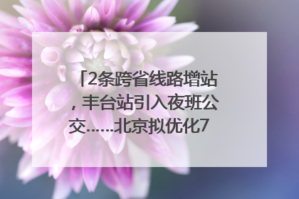 2条跨省线路增站，丰台站引入夜班公交……北京拟优化7条公交线！