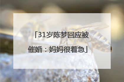 31岁陈梦回应被催婚：妈妈很着急