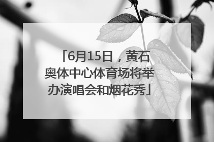 6月15日，黄石奥体中心体育场将举办演唱会和烟花秀